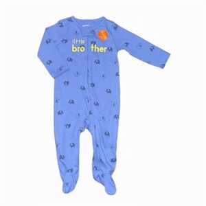 Carter's Blue Onesie with Elephant and Brother Design size 9 months